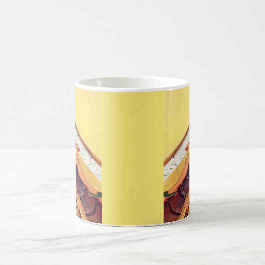 1940年代にボートに乗ってピンアップした少女 コーヒーマグカップ (中央)