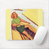 1940年代にボートに乗ってピンアップした少女 マウスパッド (マウス)