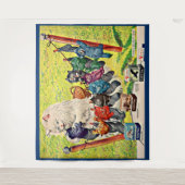 1940年代のカーターのinkとmama cat and kittens タペストリー (正面)