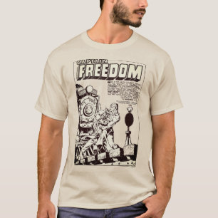 1940年代のキャプテン FREEDOM コミックTシャツ Tシャツ