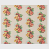 1940年代のクリスマスベル ラッピングペーパー (フラット)