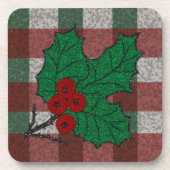 1940年代のクリスマス・ギンガムのセット6 コースター (正面)