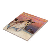 1940年代のシベリアのハスキー犬たちが自分のことをやっていた タイル (側面)