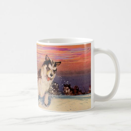 1940年代のシベリアン・ハスキーのそり犬たち コーヒーマグカップ (右)