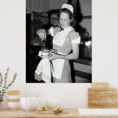 1940年代のダイナーでコーヒーを飲む ポスター (キッチン)