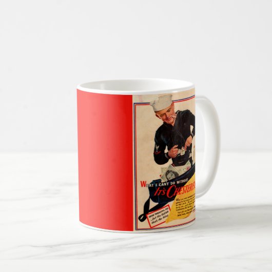 1940年代のチェスターフィールドのタバコとセーラー コーヒーマグカップ (正面右)