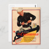 1940年代のチェスターフィールドのタバコとセーラー ポストカード (正面/裏面)