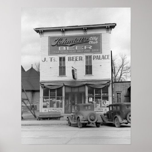 1940年代のバー「Beer Palace Tavern」 ポスター (正面)