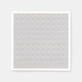 1940年代のビンテージタイムとデニムの花柄アート スタンダードカクテルナプキン
