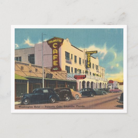 1940年代のフロリダ州タイタスビル ヴィンテージストリートシーン ポストカード (正面)