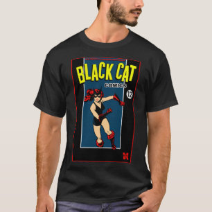 1940年代のブラックキャットコミック "Hero" Tシャツ