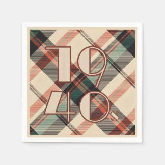 1940年代のプレイドバルーン スタンダードカクテルナプキン