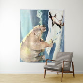 1940年代のホッキョクグマとペンギンプリント タペストリー (インサイチュ)