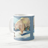 1940年代のホッキョクグマとペンギン コーヒーマグカップ (正面左)