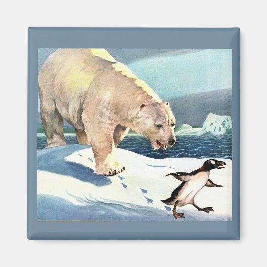 1940年代のホッキョクグマとペンギン マグネット (正面)