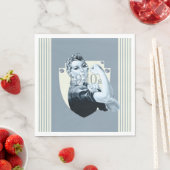 1940年代のヴィンテージレトロ戦争時愛国女性 スタンダードランチョンナプキン (インサイチュ)