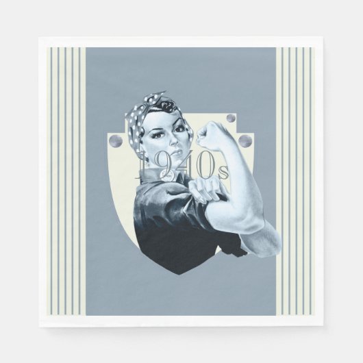 1940年代のヴィンテージレトロ戦争時愛国女性 スタンダードランチョンナプキン (正面)