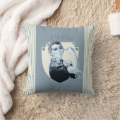 1940年代のヴィンテージレトロ戦争時間の女性 クッション (ブランケット)