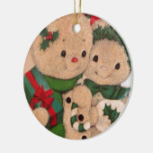 1940年代のヴィンテージ雪だるまカップル セラミックオーナメント (左)