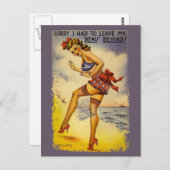 1940年代の入浴美しいおもしろい葉書 ポストカード (正面/裏面)