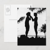 1940年代の喫煙するシルエット ポストカード (正面/裏面)