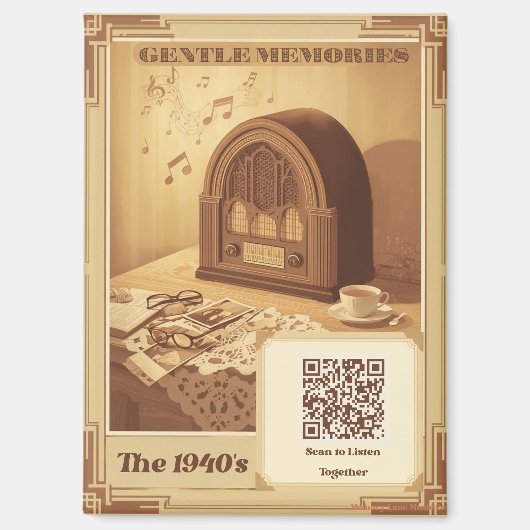 1940年代の思い出を呼び覚ます音楽プレイリストマグネット 認知症 マグネット (正面)