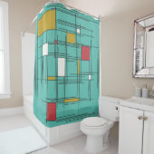 1940年代の抽象芸術アートライン シャワーカーテン (インサイチュ)