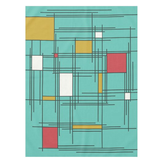 1940年代の抽象芸術アートライン テーブルクロス (正面)