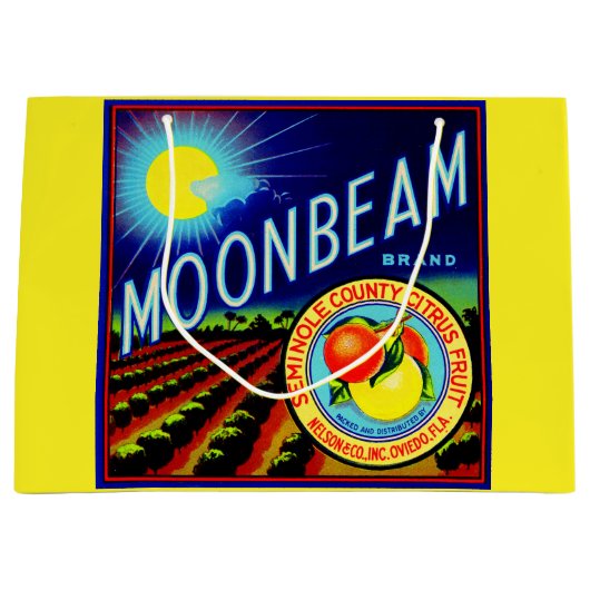 1940年代の果輪状ラベルMoonbeamブランド柑橘類 ラージペーパーバッグ (正面)