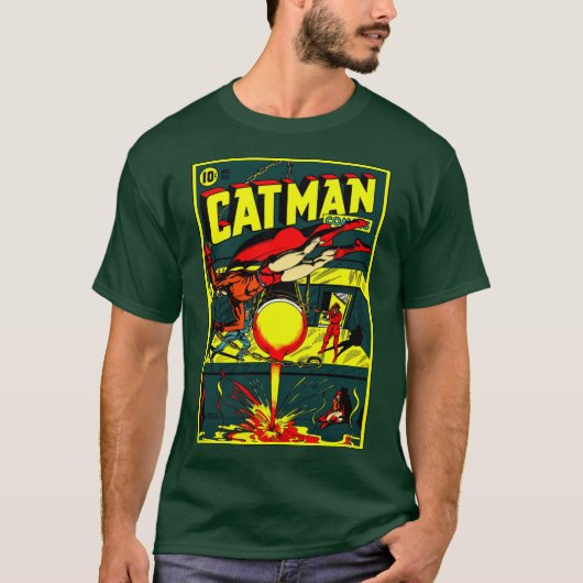 1940年代の猫男漫画Tシャツ Tシャツ (正面)