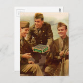 1940年代の第二次世界大戦で兵士は家からキャンディを持って兵士を広告した ポストカード (正面/裏面)
