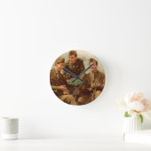 1940年代の第二次世界大戦で兵士は家からキャンディを持って兵士を広告した ラウンド壁時計 (ホーム)