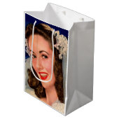 1940年代の花嫁のプリントが素敵 ミディアムペーパーバッグ (正面アングル)