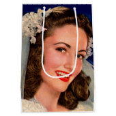 1940年代の花嫁のプリントが素敵 ミディアムペーパーバッグ (裏面)