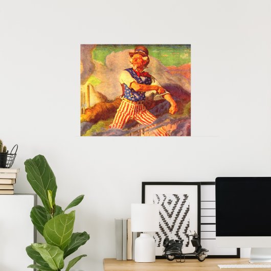 1940年代の英雄的なサム転が叔父が袖を上げる ポスター (ホームオフィス)