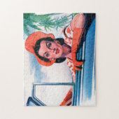 1940年代の車の美女 ジグソーパズル (縦)