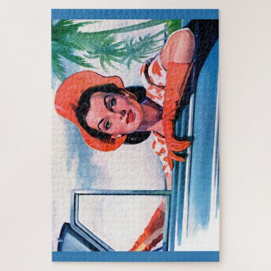 1940年代の車の美女 ジグソーパズル (縦)