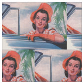 1940年代の車の美女 ファブリック (クローズアップ)