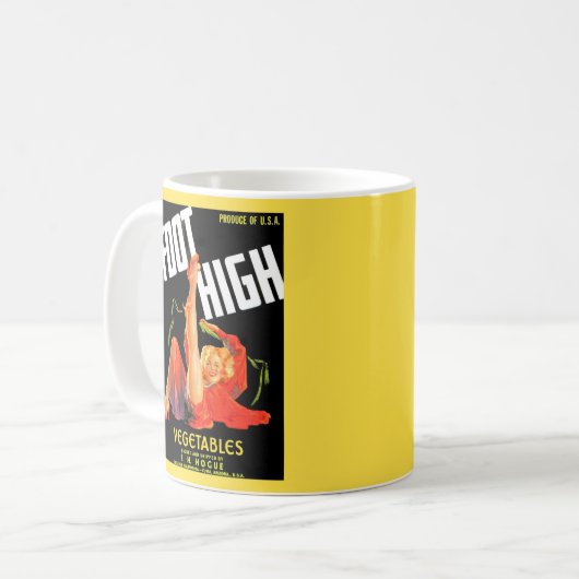 1940年代の野菜クレートラベル足高野菜 コーヒーマグカップ (正面左)