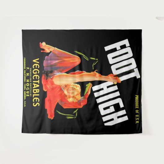 1940年代の野菜クレートラベル足高野菜 タペストリー (正面(横))