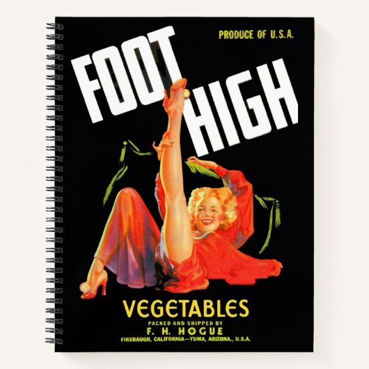 1940年代の野菜クレートラベル足高野菜 ノートブック (正面)