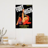 1940年代の野菜クレートラベル足高野菜 ポスター (キッチン)