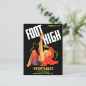 1940年代の野菜クレートラベル足高野菜 ポストカード (スタンド正面)