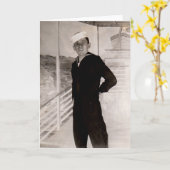 1940年代の陽気なセーラー カード (黄色い花)