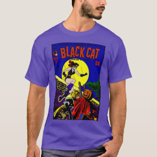 1940年代の黒猫コミックTシャツ Tシャツ