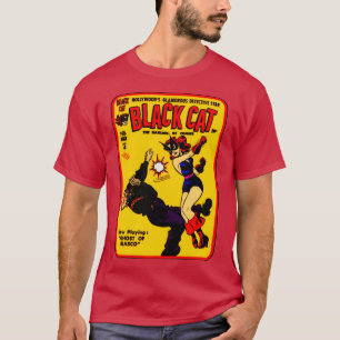 1940年代の黒猫コミックTシャツ Tシャツ