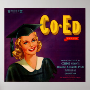 1940年代のCo-Edブランド柑橘類クラートのラベルプリント ポスター