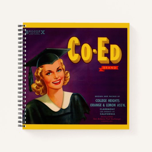 1940年代のCo-Edブランド柑橘類クラートのラベル ノートブック (正面)
