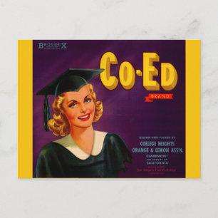 1940年代のCo-Edブランド柑橘類クラートのラベル ポストカード