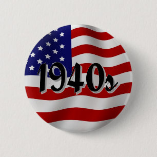 1940年代アメリカ国旗 缶バッジ